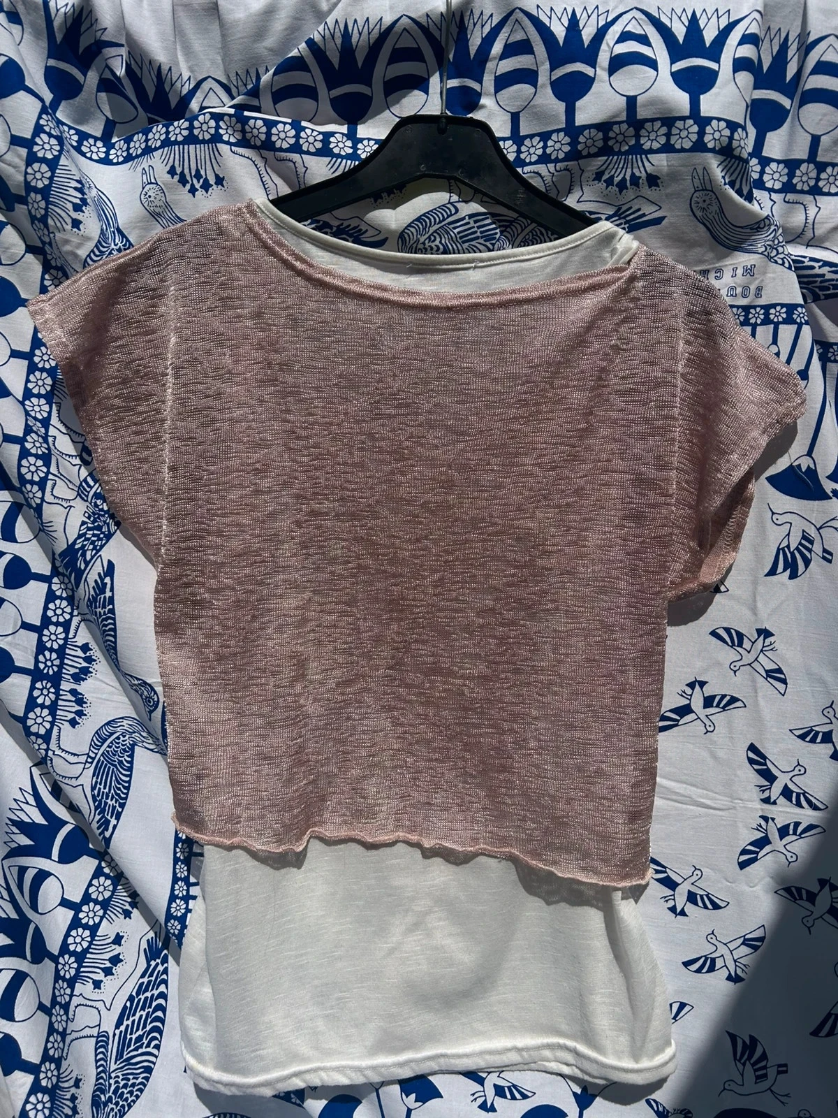 T shirt rosa e branco 34/XS cache cache muito bom estado feminino – photo 2